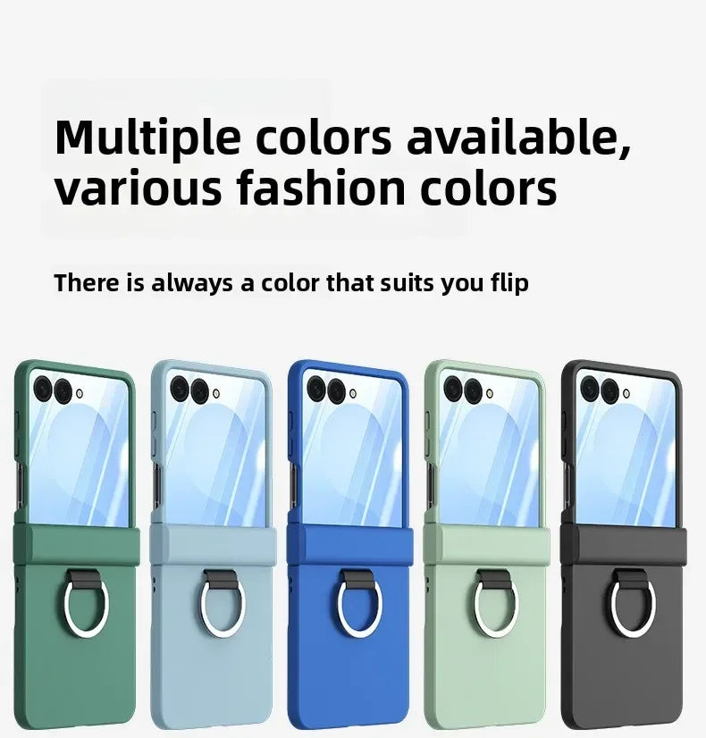 Ring Folding Phone Case for Samsung Galaxy  Z Flip  7 6 5 4 3 ZFlip7 FE All Inclusive Hinge ProtectiveShockproof Cover