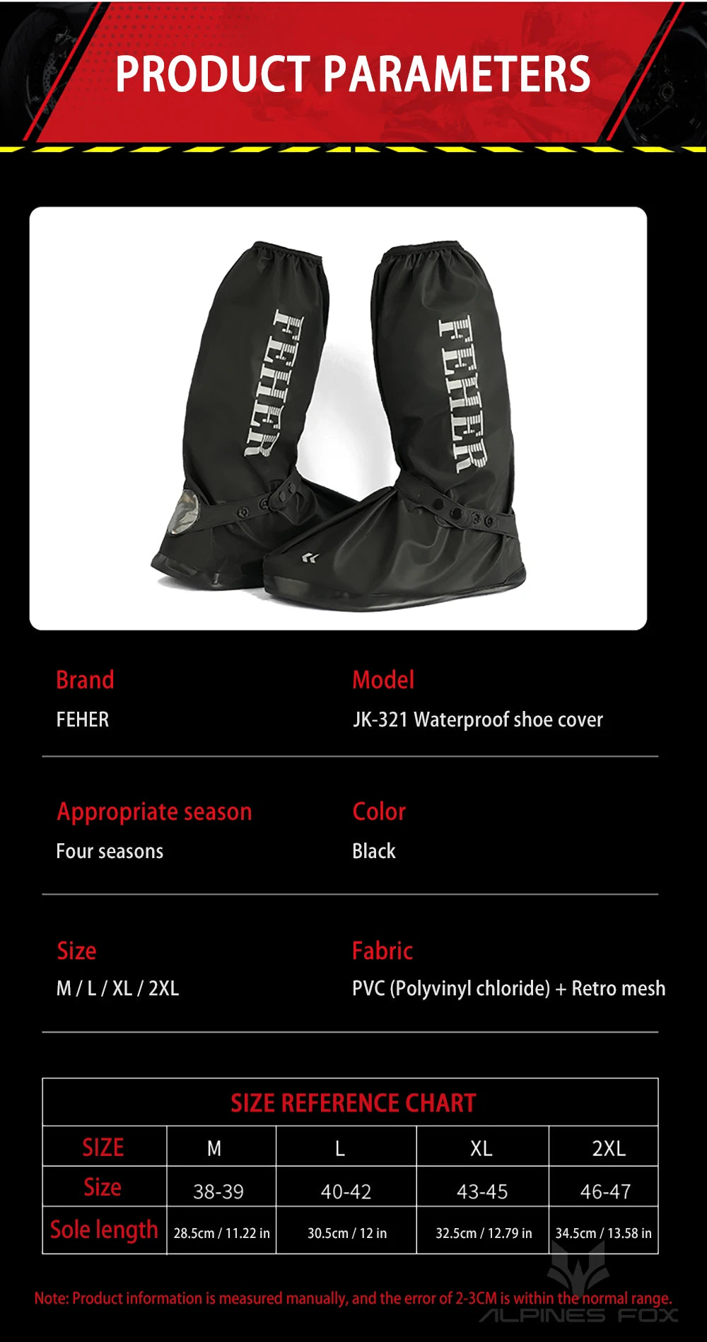 High Tube Motorbike Rain Shoe Covers Waterproof Reusable Motorcycle Cycling Bike Rain Boot Reflective Rainproof Shoes Cover