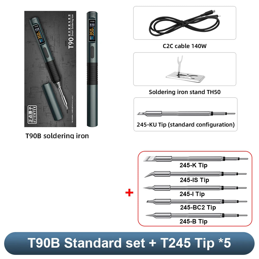 ALIENTEK T90 Smart Soldering Iron T245/T210/T65 series optional Adjustable Temperature Welding Solder Tool T80 new Version