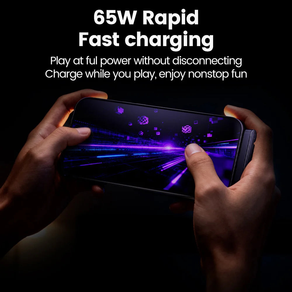 65W 2 in 1 USB A To USB C Fast Charging Foldable Phone Holder Data Cable USB Type C Builtin Desk Bracket Wire For Huawei Samsung