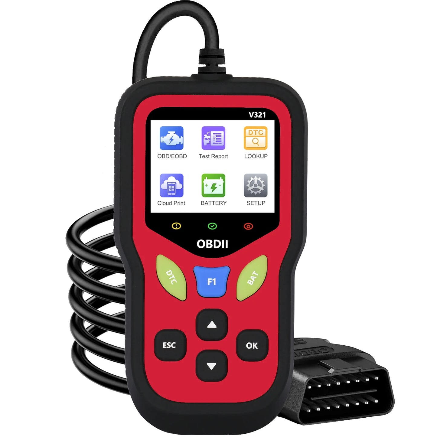 Obd2 Scanner Code Reader Car Diagnostic Tool Engine Fault Code Reader for Closing Cel, with Real-Time Data/Freeze Binding/I/M Preparation for All Obdii Protocol Car
