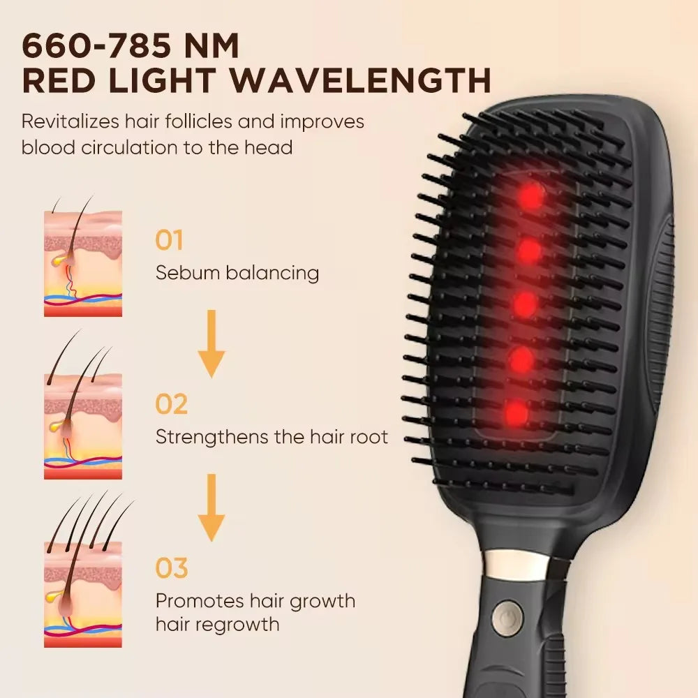 Professional EMS Scalp Massaging Brush Electric Vibration Massager for Scalp & Hair Laser Hair Growth Comb Brush For Hair Loss