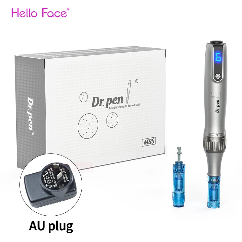 Dr. pen Ultima M8S Wireless Professional Derma Pen with 2  Needle for Hair Growth Microneedle Therapy Anti Backflow Micro Pen
