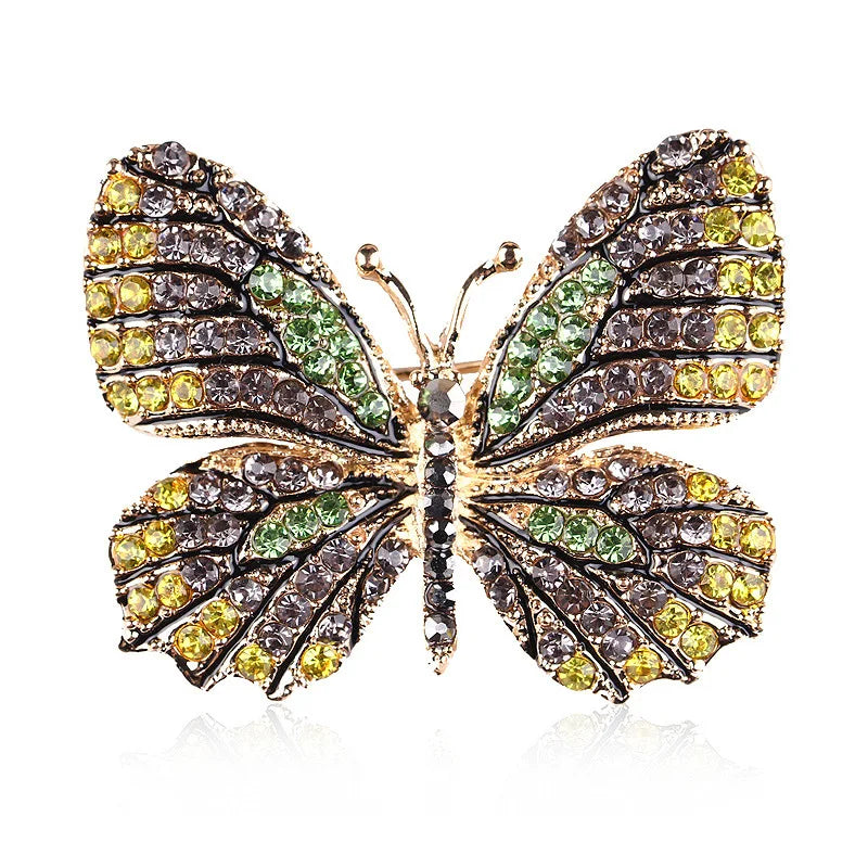 Rhinestone Butterfly Brooch, Glittering , Multi-color Optional, For Women Small Gift