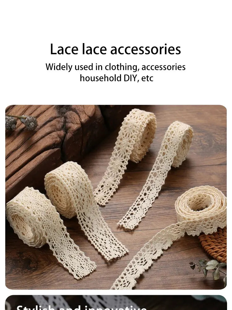 5Meter Roll White Cotton Embroidered Lace Net Ribbons Fabric Trim DIY Decorate Sewing Handmade Craft Materials Bow