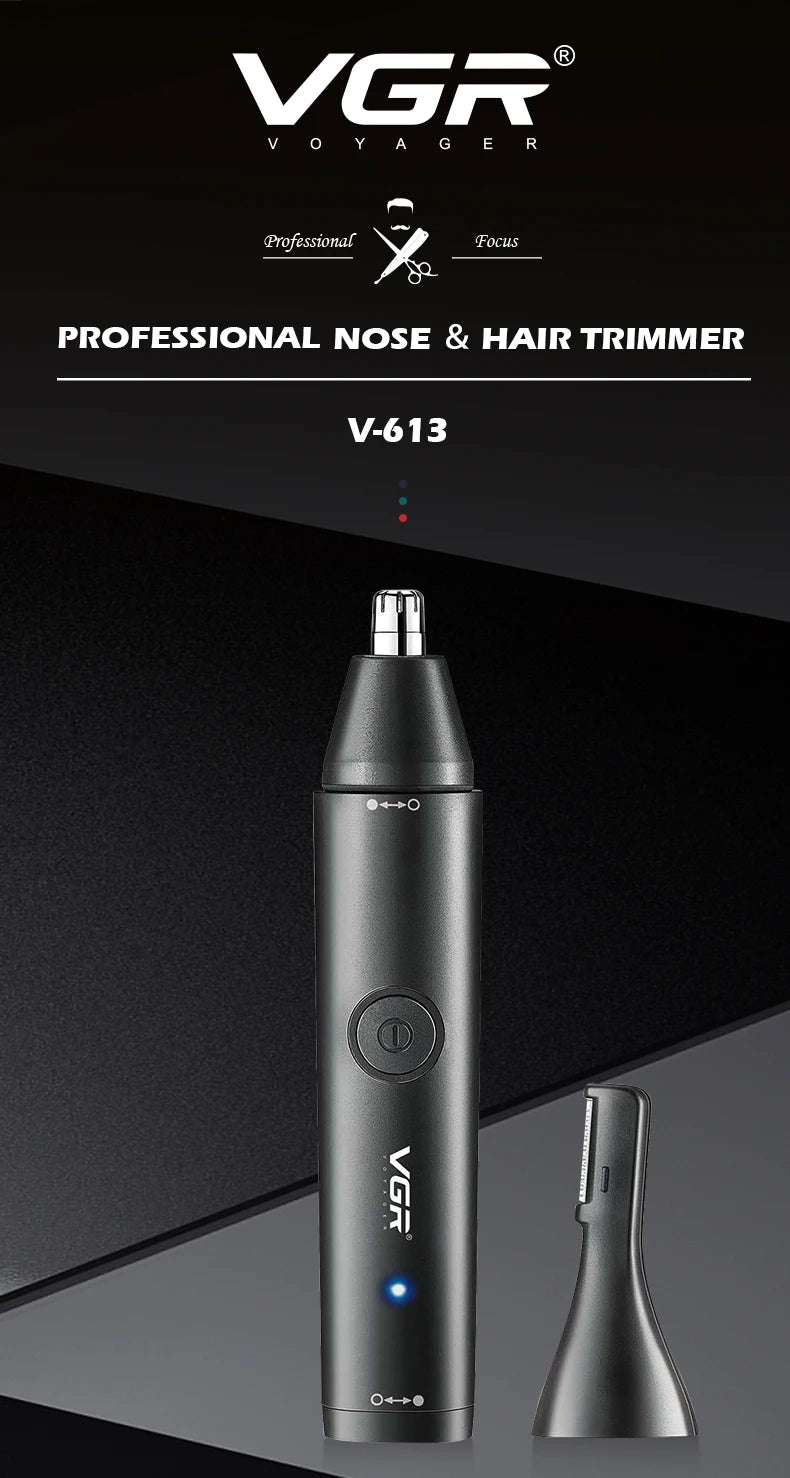 VGR Nose Hair Trimmer Professional Mini Hair Trimmer Electric Nose Trimmer 2 In 1 Rechargeable Waterproof V 613