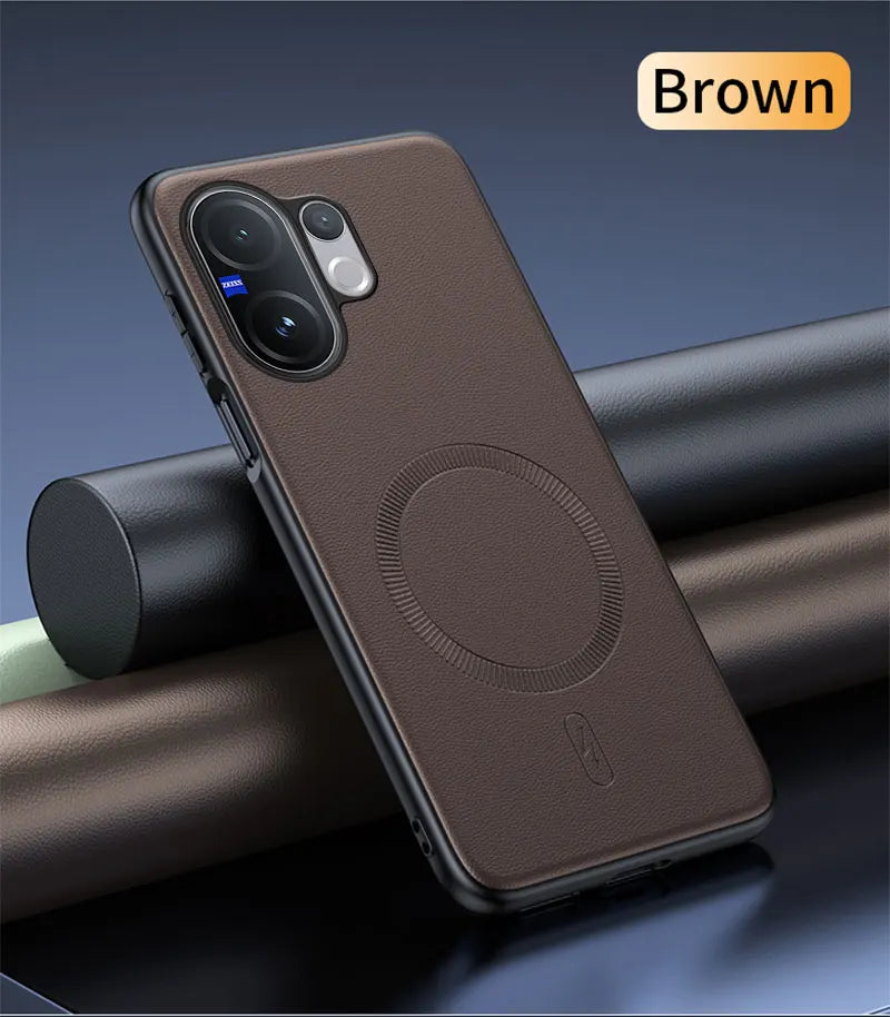 For Vivo V60 5G Case Magnetic Leather Shield Cover For Vivo V60 5G Anti-Fingerprint Non-Slip PC+TPU