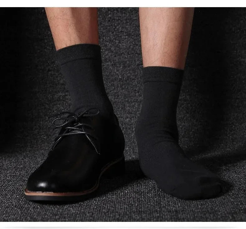 HSS 10Pairs Men‘s Socks Cotton Casual Business Middle Black Breathable Male Crew Socks Summer Winter Dress Gifts Socks Size38-45