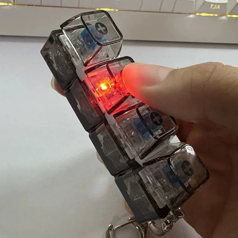 Light Up Keyboard Key Stress Relief Clickable LED Button Toy for Anxiety Office Desk Accessory