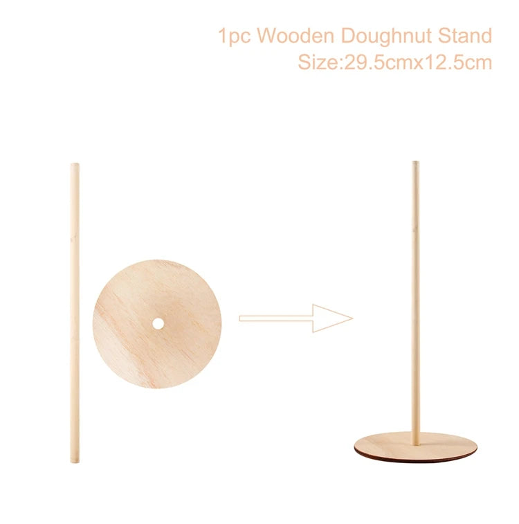 Wood Donuts Stand Holder Sweet Cart Rustic Wedding Table Decor Doughnut Birthday Party Candy Bar Baby Shower Donut Party
