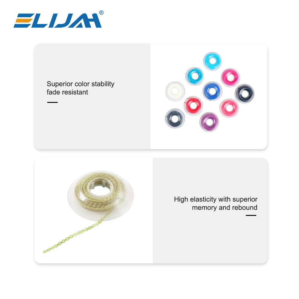 15 Feet/Roll Dental Orthodontic Elastic Ultra Power Chain Rubber Bands Long Short Continuous Denspay Dental Orthodontic Material