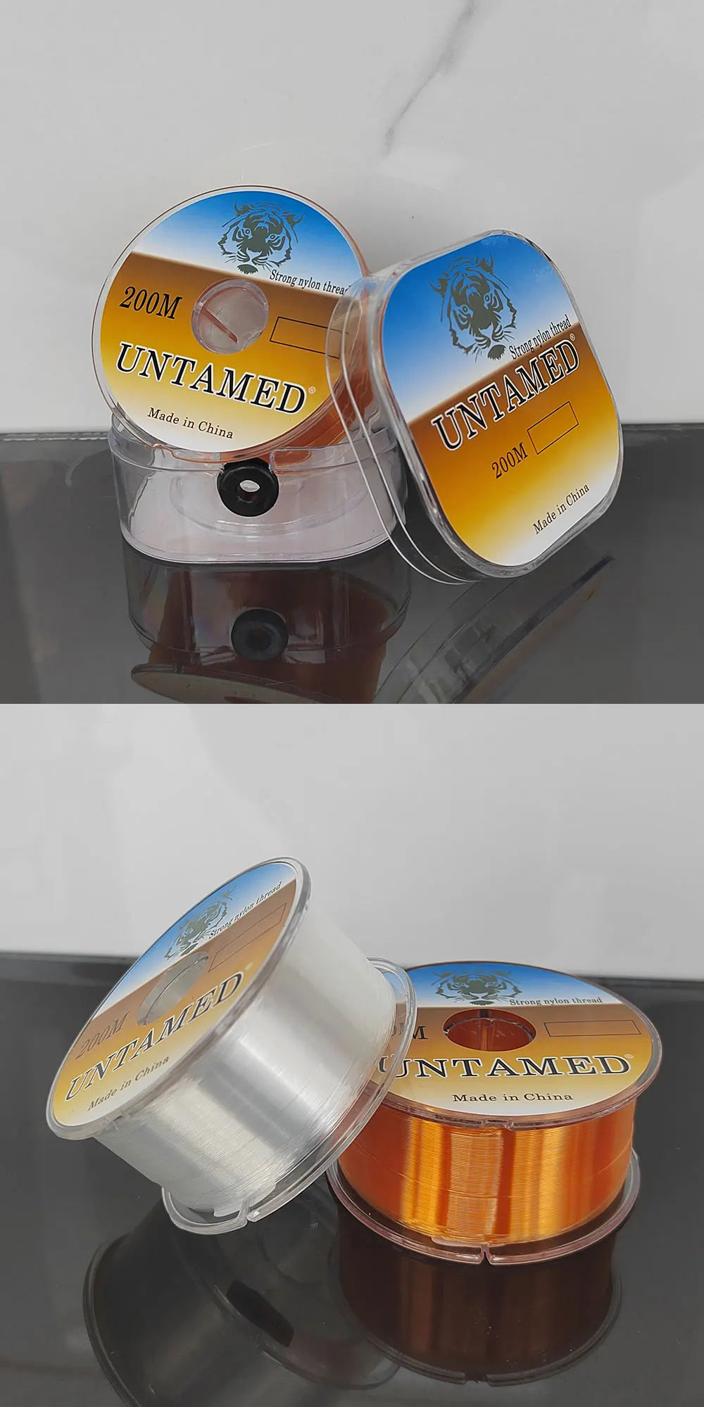 UNTAMED brand fishing line 200m, wear-resistant and strong tensile nylon line suitable for various water bodies
