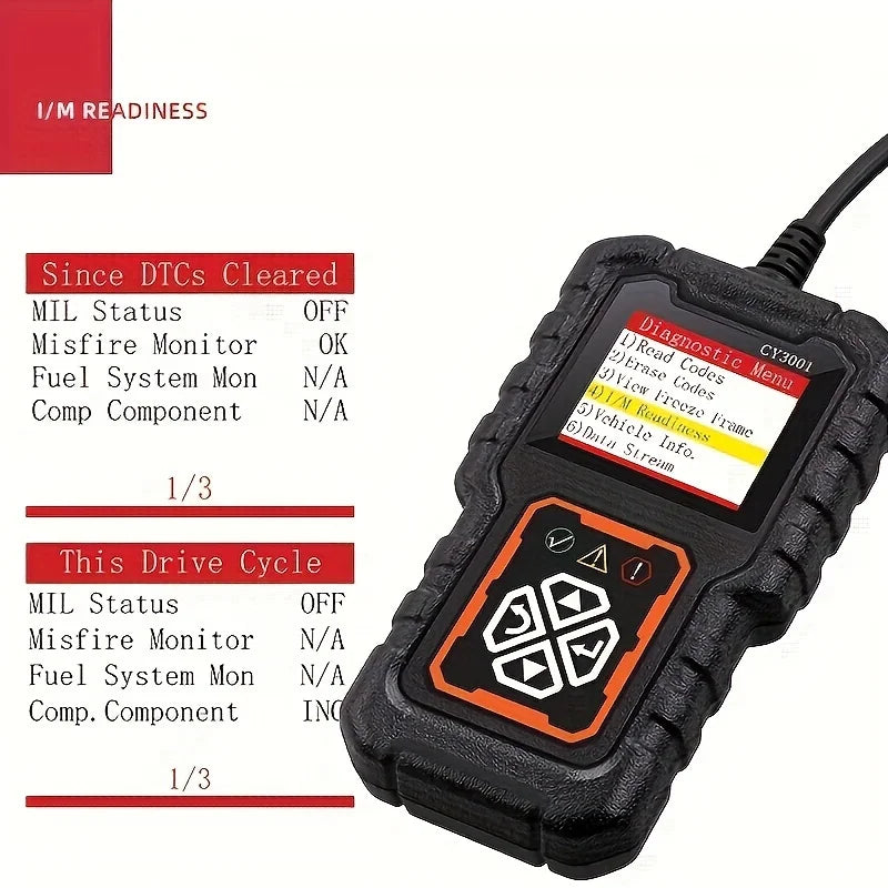 2024 Obdii Automotive Diagnostic Tools - Engine Fault Code Reader, Modeable, 6 Languages, Data Flow, Dtc Search and I/M Preparation Status