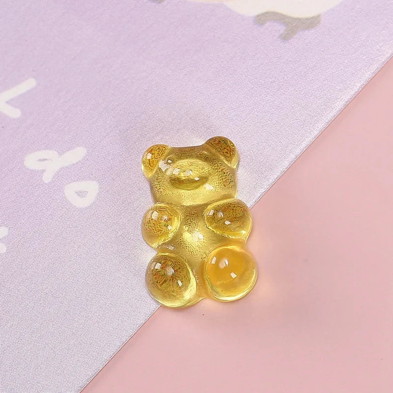 50pcs 3D Cartoon Jelly Bear Nail Art Resin Charms Rhinestones Kawaii Accessories Press on Nails Decorations DIY Supplies Parts