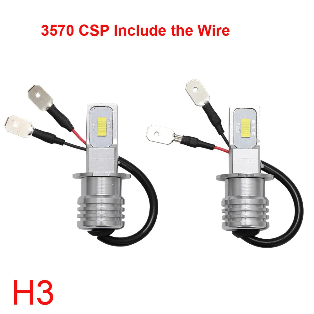 2Pcs LED Car Headlight H4 H7 H11 H10 Bulbs 3000K 6000K 4300K 9005 HB3 9006 HB4 H8 H1 H3 Auto Lights Automobile Driving Fog Lamp
