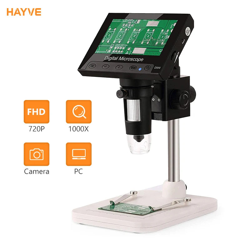Hayve Digital Microscope 1200X Soldering Microscope for Coin 12MP PCB Circuit Repair Magnifier Compatible with Windows/Mac OS