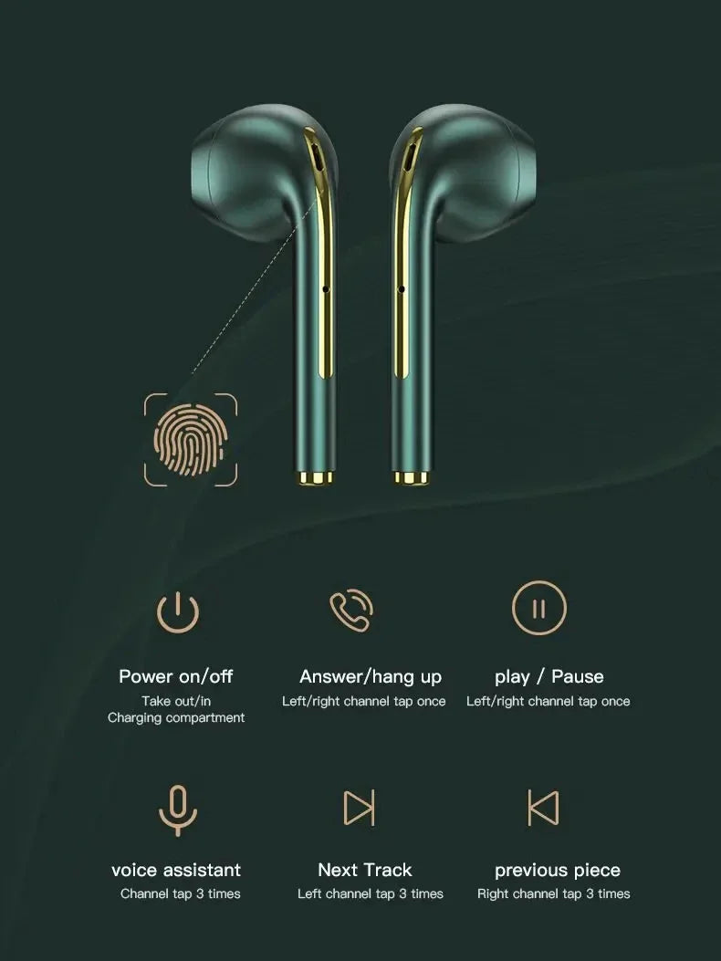 J18 wireless earphones, Bluetooth earphones, 9D noise cancelling gaming earphones with microphone, outdoor sports earphones