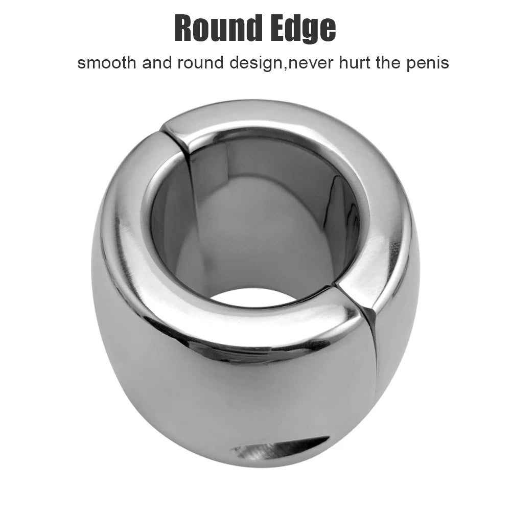 448-833g Heavy Stainless Steel 30-60mm Penis Ring for Men Cock Exerciser Scrotum Lock Testis Stretcher Sex Toys Male Masturbator