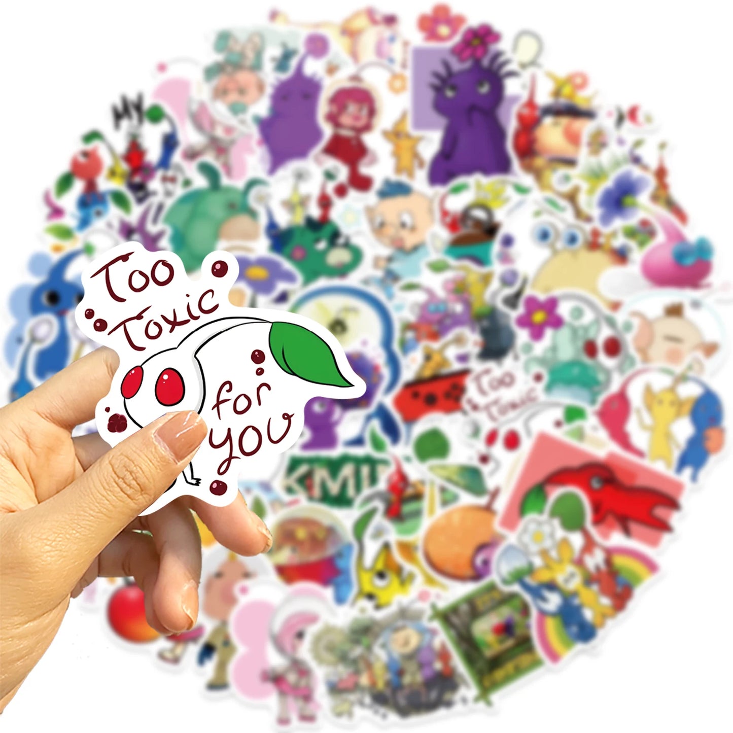 50pcs Cute Cartoon Pikmin Game Stickers for Kids Toys Waterproof Graffiti Laptop Skateboard Car Cool Anime Stickers Decals