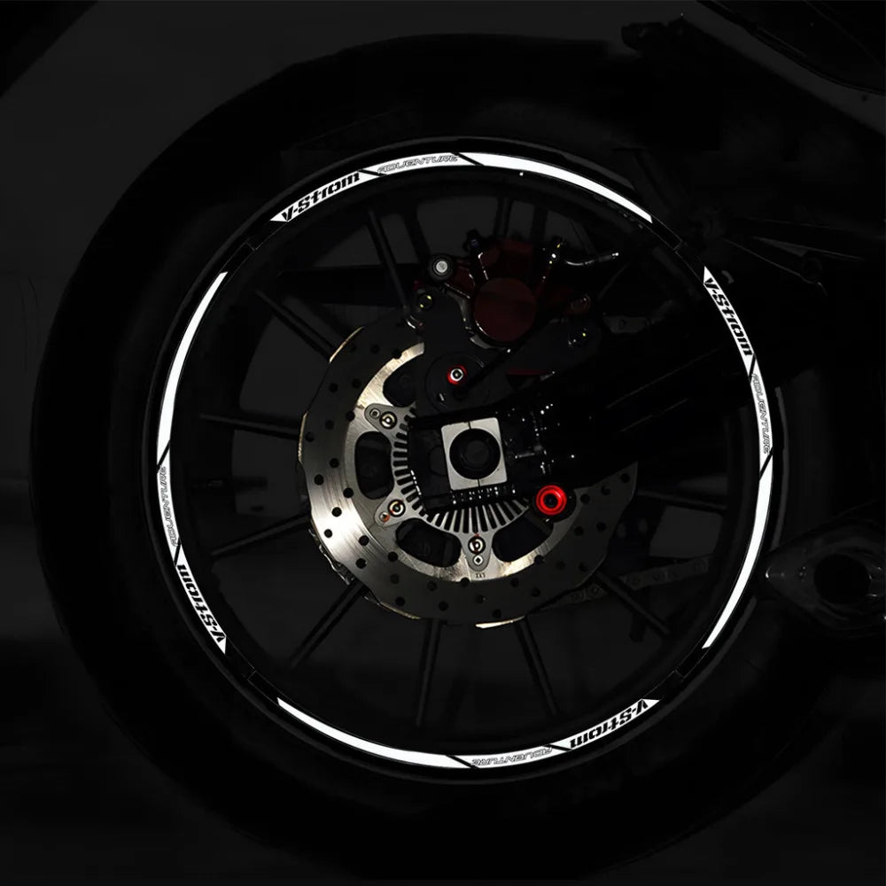 For Suzuki V-Strom 250 SX Vstrom 1000 1050 XT DL 650 Reflective Motorcycle Wheel Hub Stickers Motocross Rim Decals Accessories