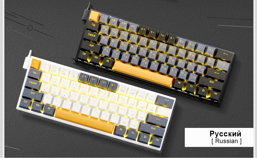 E-YOOSO Z11 USB Mechanical Gaming Wired Keyboard Red Switch 61 Keys Gamer Russian Brazilian Portuguese for Computer PC Laptop