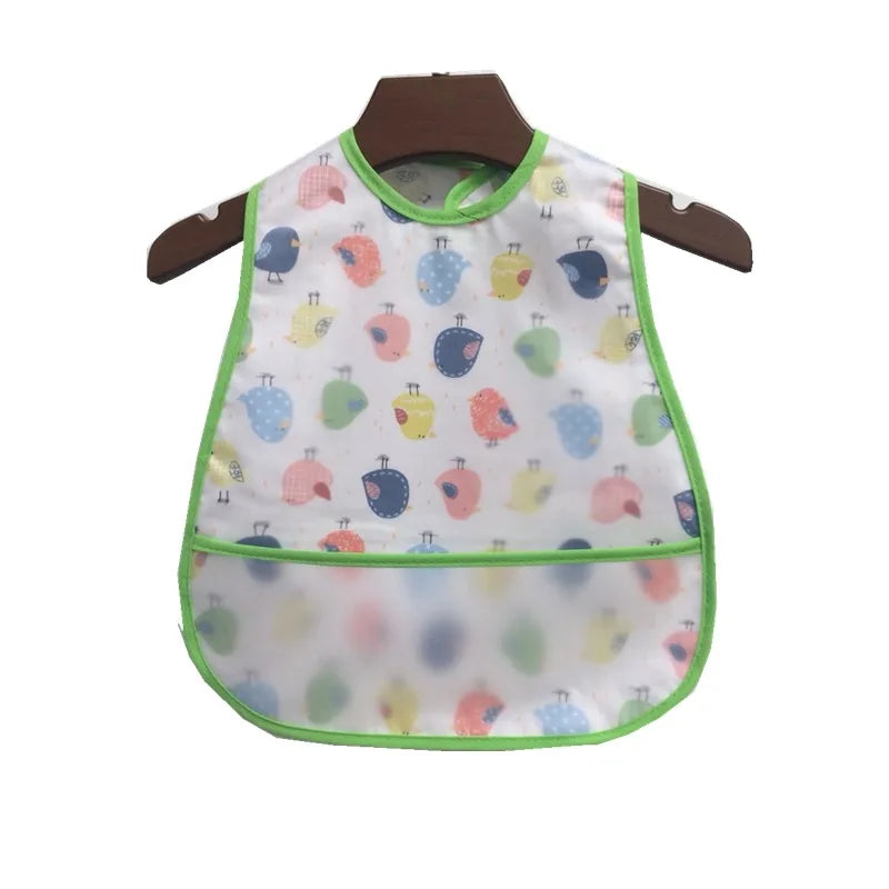 2023New Cartoon Pattern EVA Waterproof Pocket Lunch Feeding Bibs Adjustable Baby Bibs Cute Children Baby Apron Kids Burp Cloths