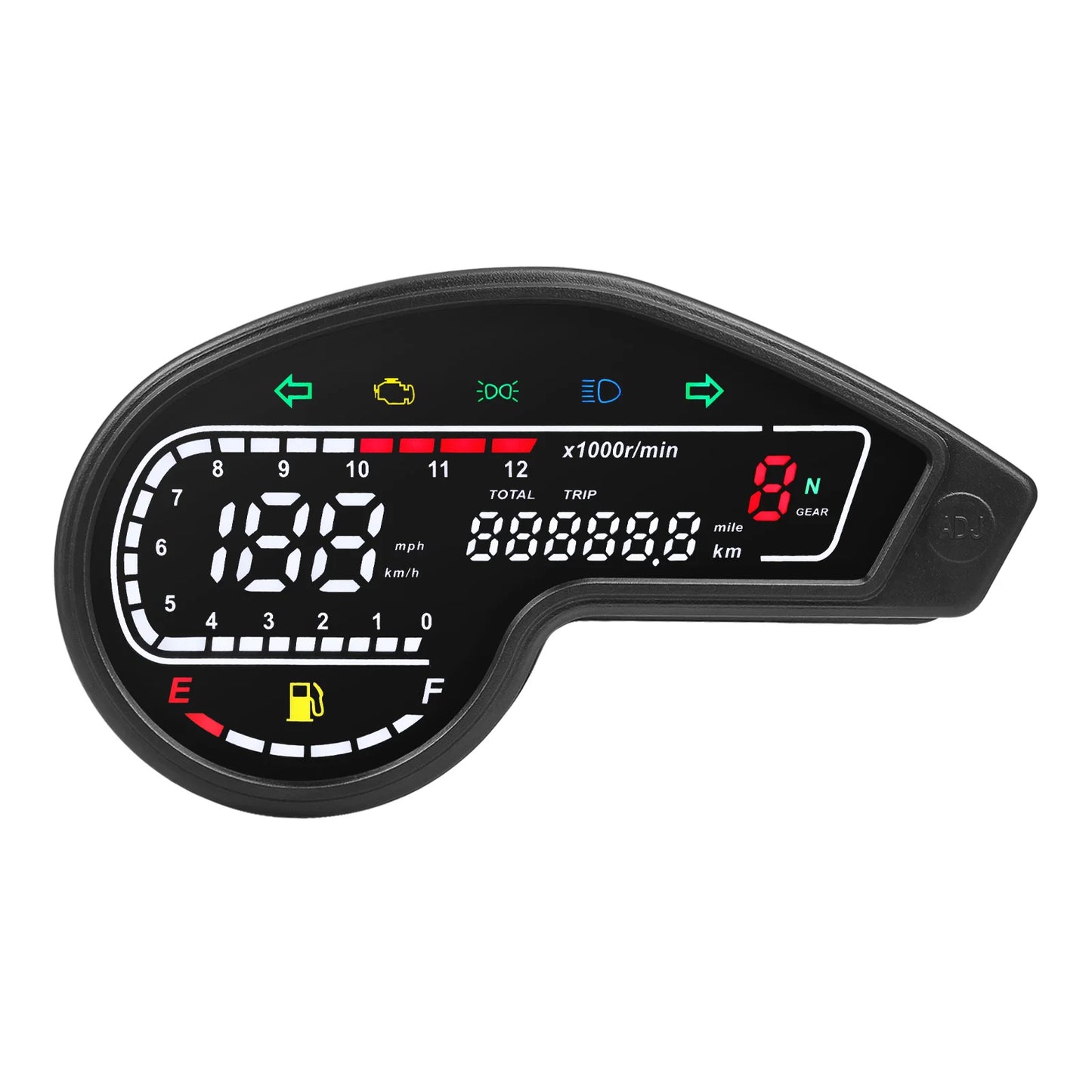 Universal RPM Motorcycle Meter Digital Odometer LCD Speed Meter Instrument Oil Gauge Total Mileage Dashboard Multi-function Trip