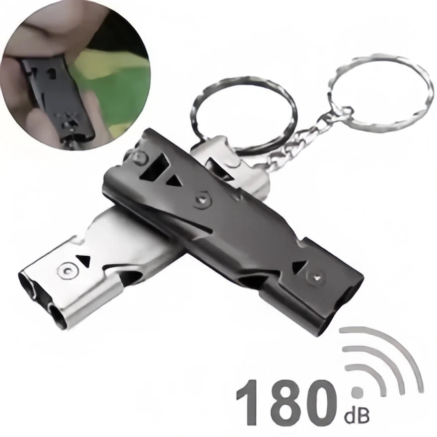Survival Whistle Keychain–High Decibel,Emergency Whistle for Outdoor,Camping&Hiking–Double Tube Design,Loud Safety AlarmPortable