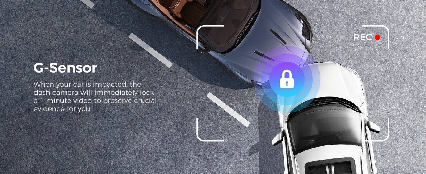 LINGDU Dash Cam D100 3K Dash Car Camera Built-in GPS Wi-Fi 24H Parking Motion Car Camera Night Vision Car DVR EN Voice Control