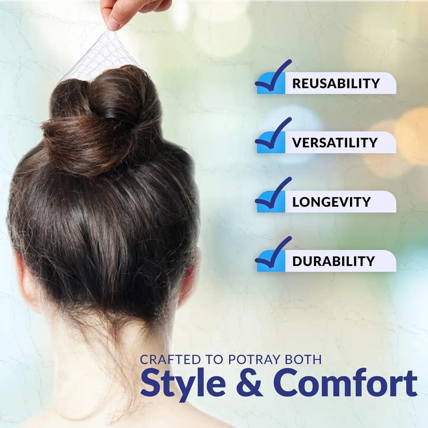 Hair Net 50 Pcs, 24 Inches Hair Nets Elasticity Invisible Elastic Mesh for Food Service, Ballet Bun, Sleeping, Women and Wig