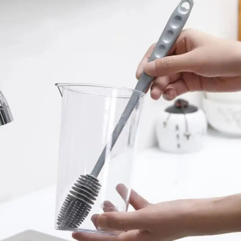 Kitchen Multifunctional Rotating Cup Brush Pot Household Long Handle Cup Brush Silicone Cup Brush Household Cleaning Brush