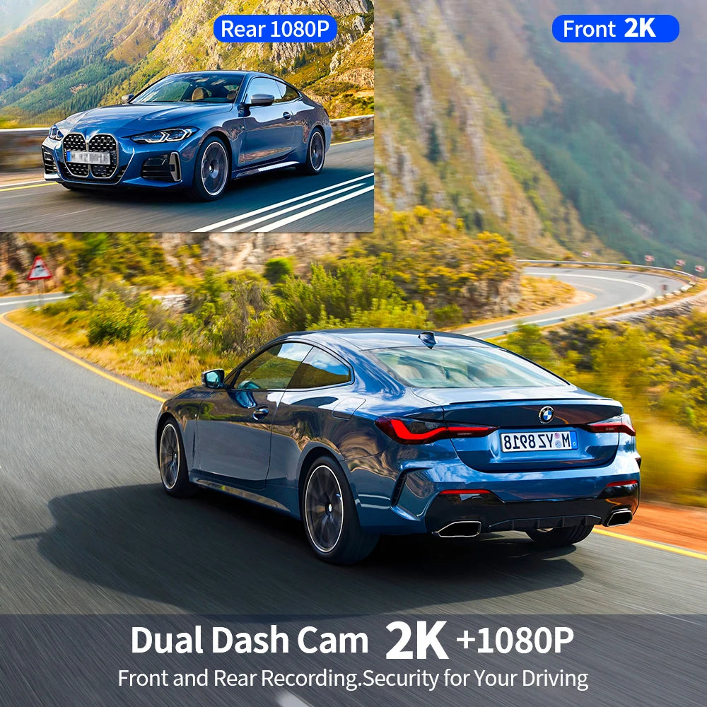 10.26" Imagebon K9 Dash Cam 2K ADAS Wireless CarPlay & Android Auto Car DVR GPS Navigation Siri Voice Control Dual Recording Dvr