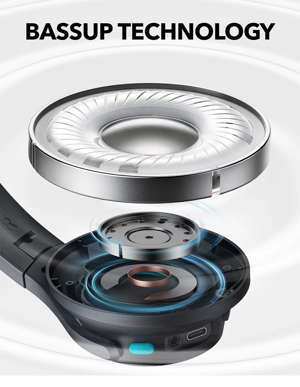 Soundcore by Anker Q11i Wireless Over-Ear Bluetooth Headphones Deep Bass Wireless Bluetooth Earphones 60H Wireless Headphones