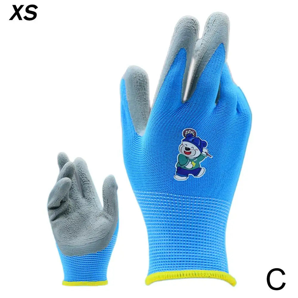 Gardening Gloves Kids Durable Waterproof Garden Work Gloves Non-Slip Children Safety Yard Work Gloves Portable Garden Supplies