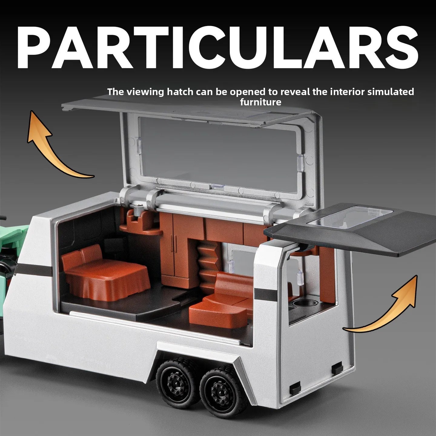 1:36 Realistic Alloy New Energy Pickup RV Model, Pull Back Diecast Toy Car, Collectible Vehicle, Perfect Birthday Gift