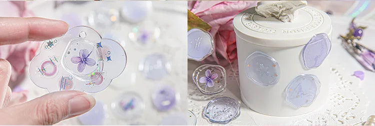 Mr.Paper 4 Style Fire Paint Seal Drip Glue Stickers Good-Looking Envelopes Sealing Paste Handbook Decoration Sticker Stationery