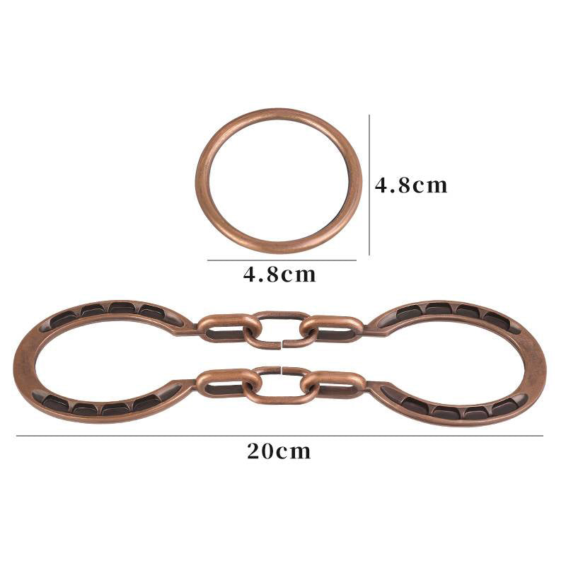 Horseshoe Lock (Brown) 3D Metal Puzzle Brain Teaser Ring Removal Adults Kids IQ Challenge Games Old Lock Shackles Solution Wit