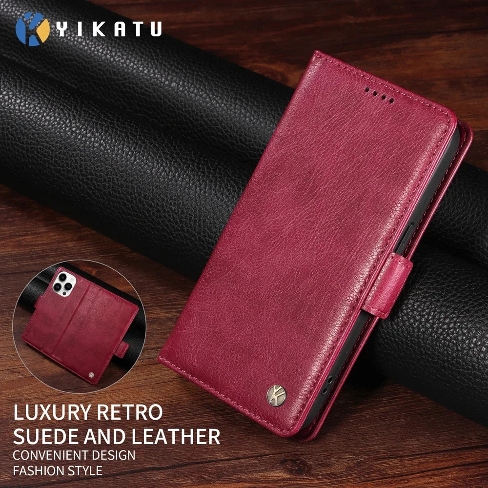 Magnetic Leather Wallet Case for Vivo Y400 V60 V50 V40 SE V30 V30E V29 V29E V27 Lite Pro 4G 5G Luxury Prenium Case Phone Cover