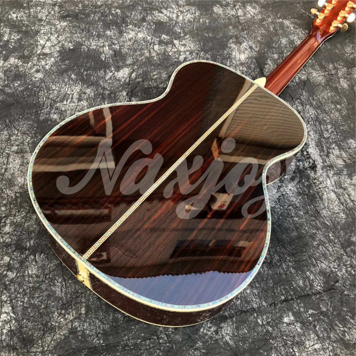Solid Cedar Acoustic Guitar 40 Inches OM Type 45 Model Rosewood Body Abalone Inlays Ebony Fingerboard Guitarra