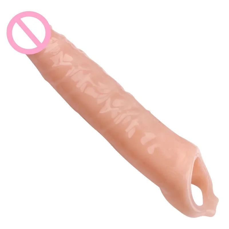 28cm Large Penis Sleeve Sex Toys for Men Penis Enlargement Extender Condom Penis Extension Adult Toys Delay Ejaculation Sex Shop