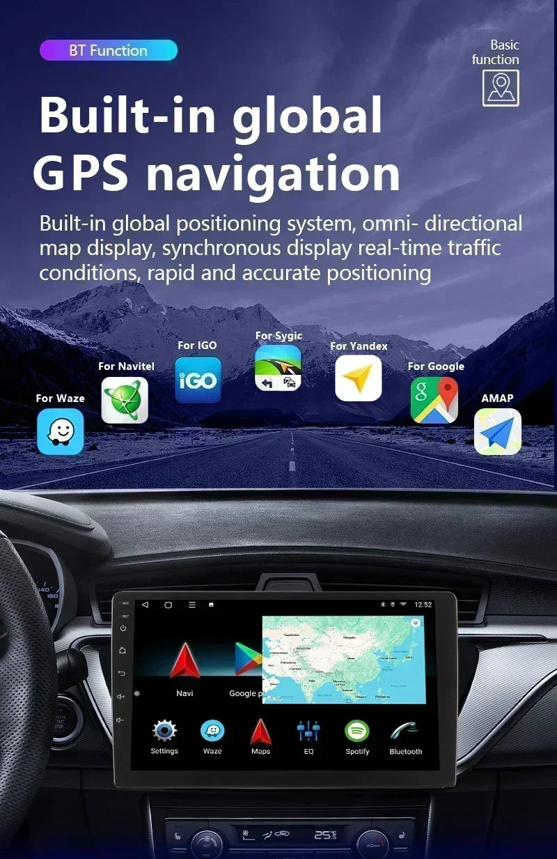 BOSSCAR Car Radio 2Din Android Carplay Universal 7"9"10" Touchscreen Multimedia Video Player Wireless GPS FM MP5 MP4 Autoradio