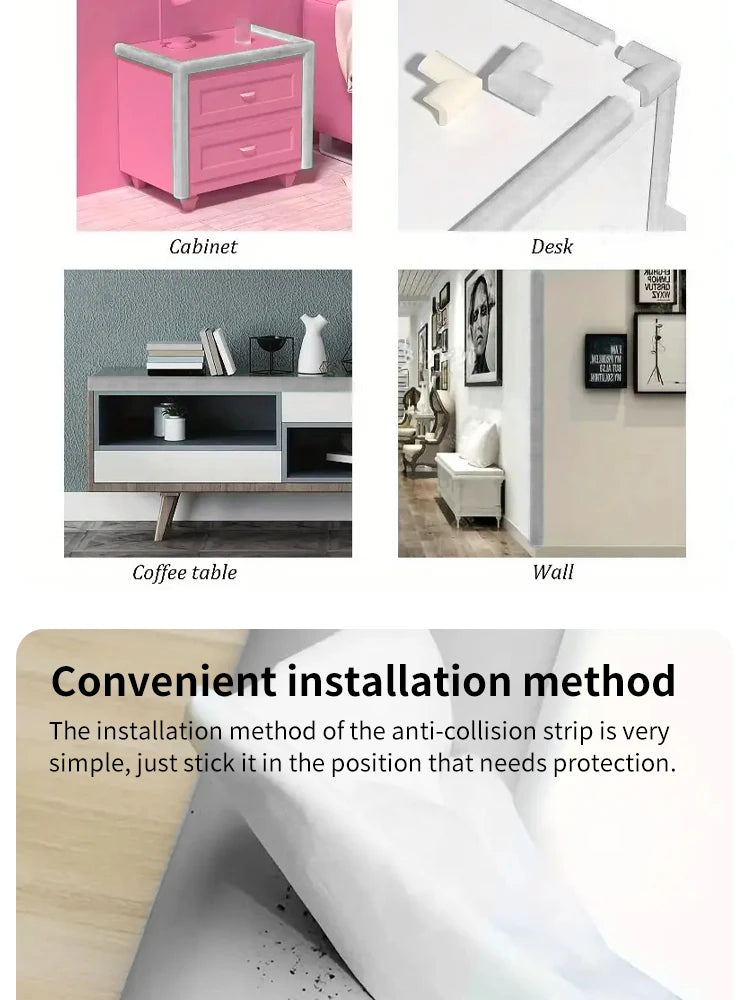 Safety Table Edge Protection Bar Table Angle Protection Collision Buffer Foam Bumper Free Tape Baby Anti-collision Strip