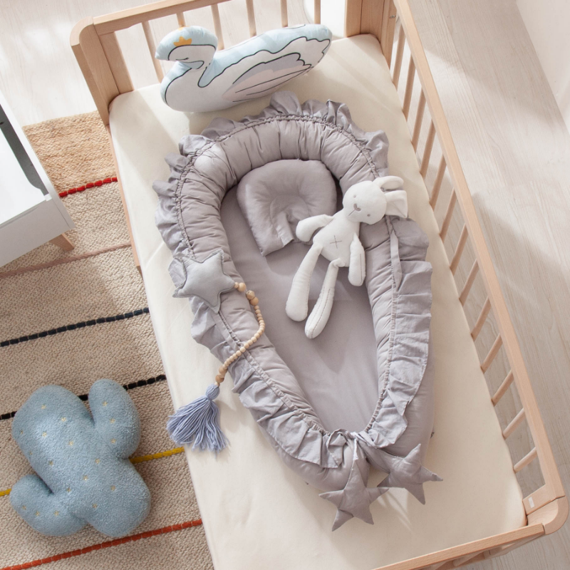88*50*15cm Cotton Cribs Removable Sleeping Nest for Baby Bed Crib with Pillow Infant Toddler Cradle Mattress Newborn Gift