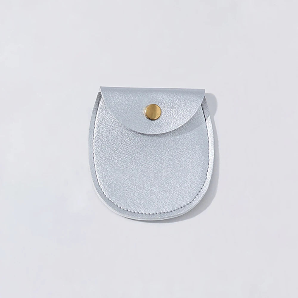 50Pcs Bulk Purple PU Leather Gold Button Snap Pouch Wedding Earring Ring Storage Party Gift Display Travel Packaging Bags