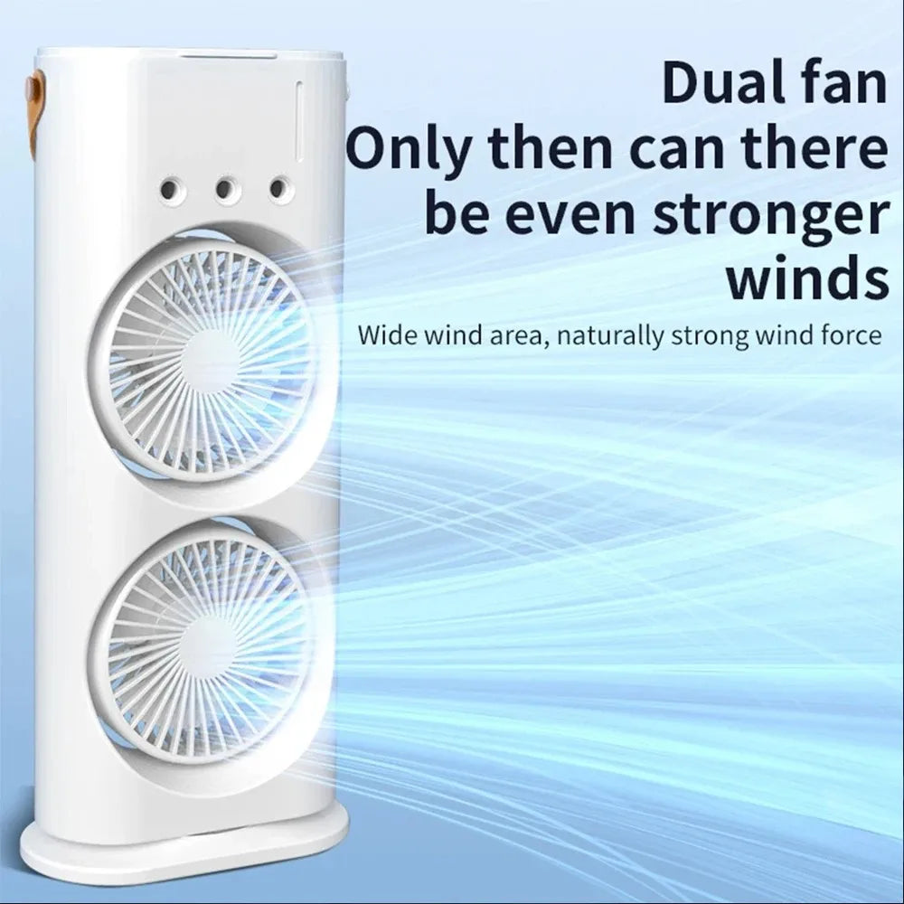 Fan Spray Type Air Conditioning Remote Control Rotatable Cooling Fan Household Portable Desktop Electric Fan with Light