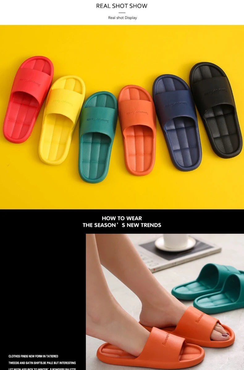 Men And Women Super Soft Eva Thick Platform Slides Minimalist And Comfortable Indoor Bathroom Non Slip Slippers Women Slippers