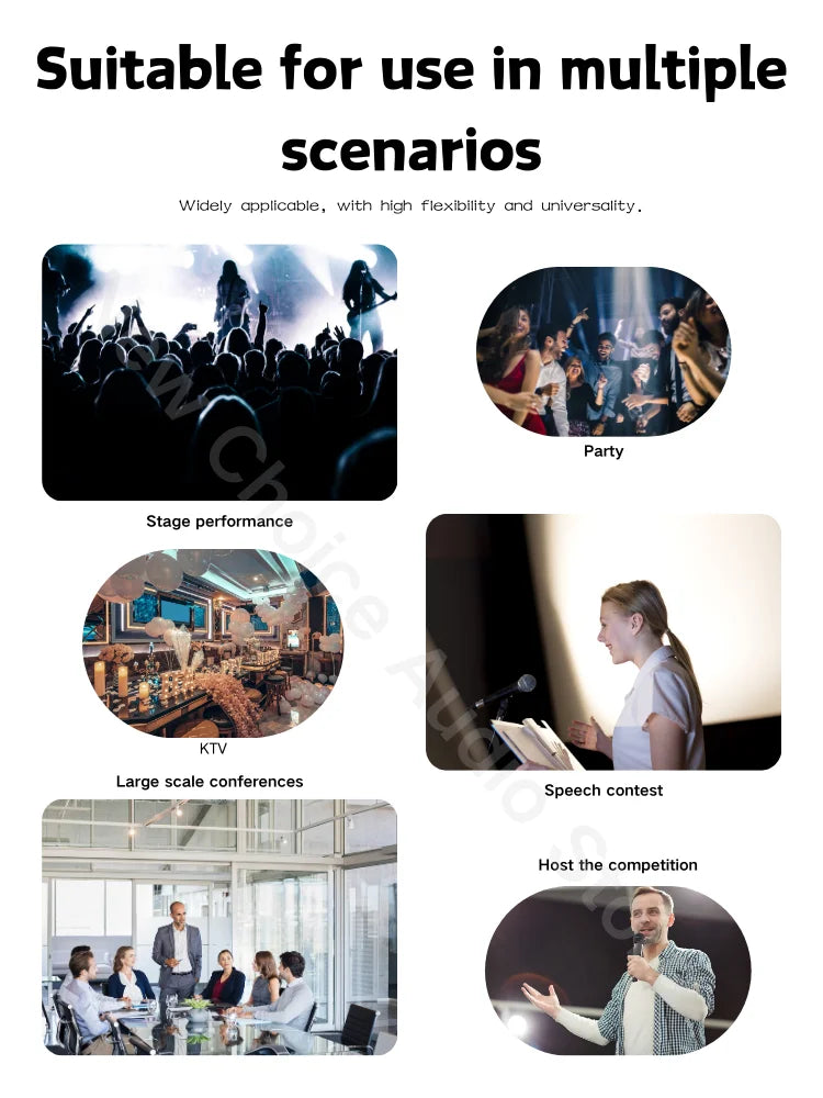 Wireless Microphone Handheld 4 Channel UHF Fixed Frequency Dynamic Microphone For Karaoke Wedding Party Band Church Performance