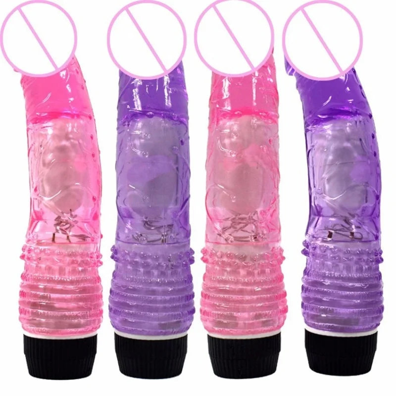 Dildo Vibrator Sex Toy Male Realistic Dildo TPE Jelly Penis Vibrating Vagina Massager Female Clitoral  Stimulation Masturbator