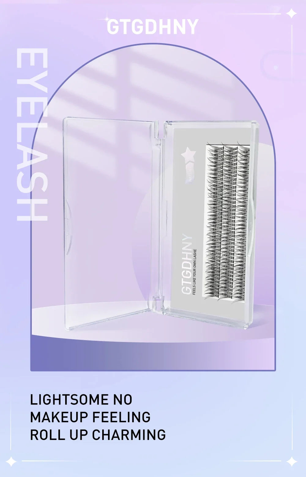 Fish Tail Cluster Eyelash A/M Shape Spikes Lashes Individual Dovetail Makeup Extension Wispy Premade Fans Natural Fluffy 3Rows