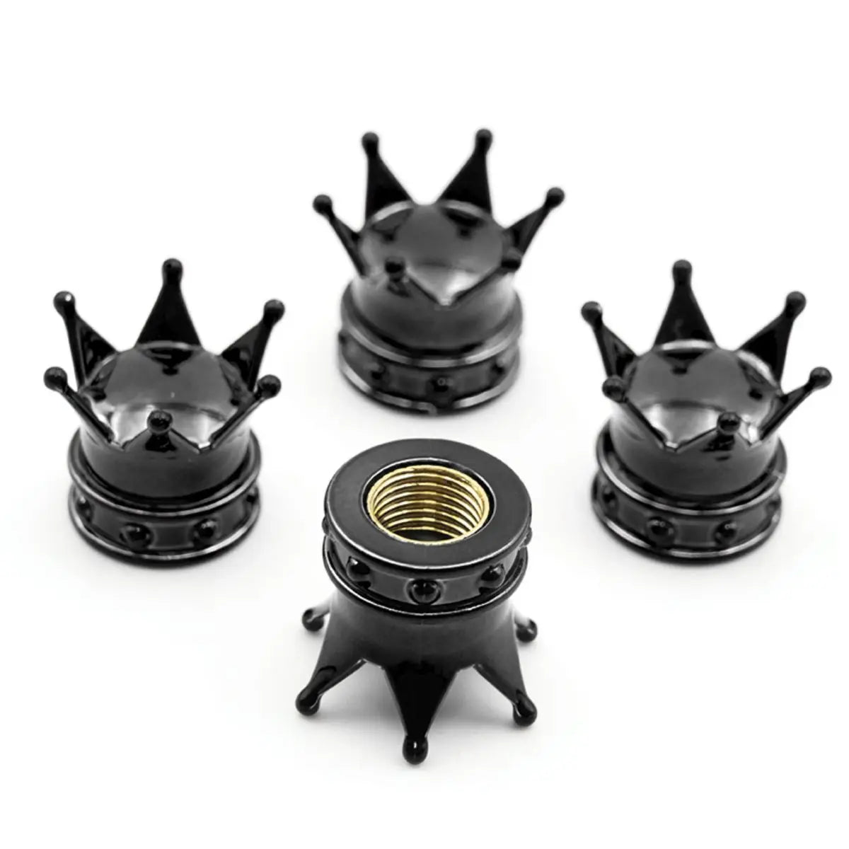 4 PCS Universal Crown Wheel Valve Covers Air Dustproof Waterproof Car Motorcycle Tyre Rim Covers Car Decoration Valve Caps